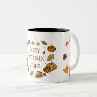 Acogedor Vibes Mug de otoño - Copa de café de otoñ