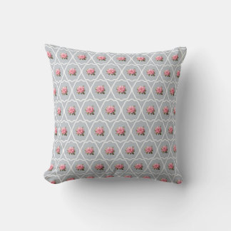 Acogedora almohada con motivos florales y grises