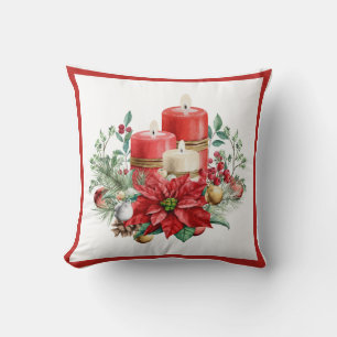 Acogedora almohada con velas
