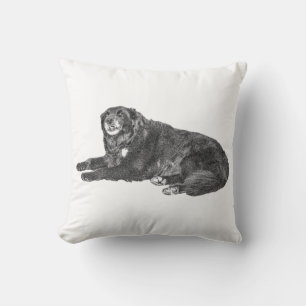 Acogedora almohada de perro negro para decoración