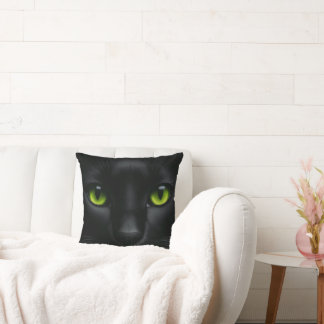 Acogedora almohada decorativa de gato negro