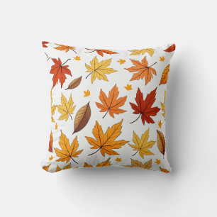 Acogedora almohada del patrón de hojas de otoño