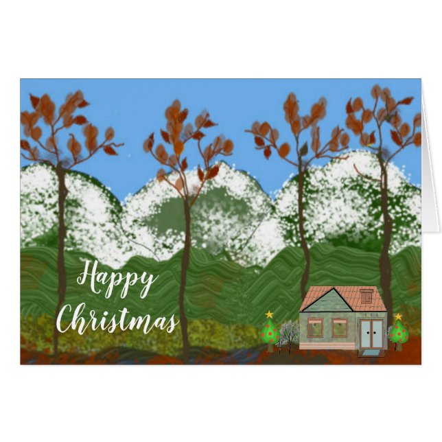 Acogedora escena de invierno en casa de los Navida (Anverso (Horizontal))