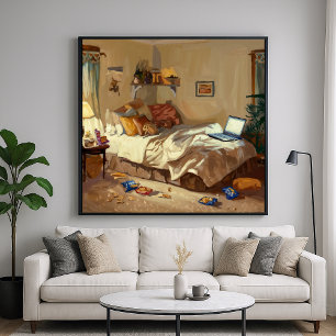 Acogedora Habitación De Ajedrez - Arte Interior De