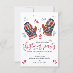acogedora invitación de fiesta de Navidades lindos