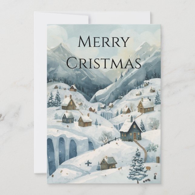 "Acogedora invitación plana de Navidades de Winter (Anverso)