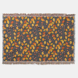 Acogedora manta de otoño con hojas y bayas otoñale