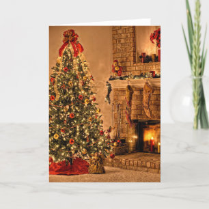 Acogedora sala de árbol de navidad