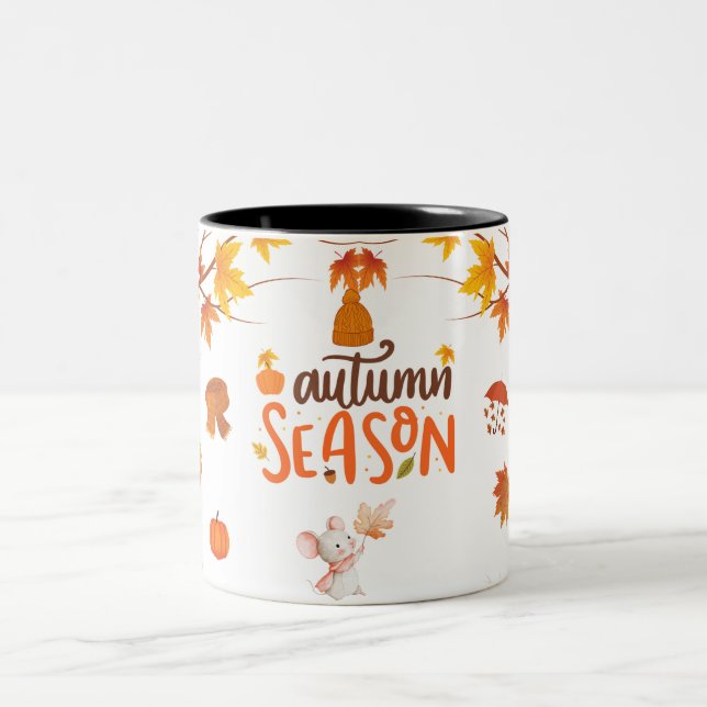 Acogedora taza de Vibes de otoño - Copa de café ot (Centro)