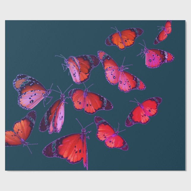 Acondicionamiento de papel AZUL CON MARIPOSAS (Superficie plana)