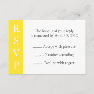 Acontecimiento amarillo canario RSVP o Tarjeta de 