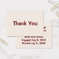 Acontecimiento Boda personalizado Gracias Tarjetas