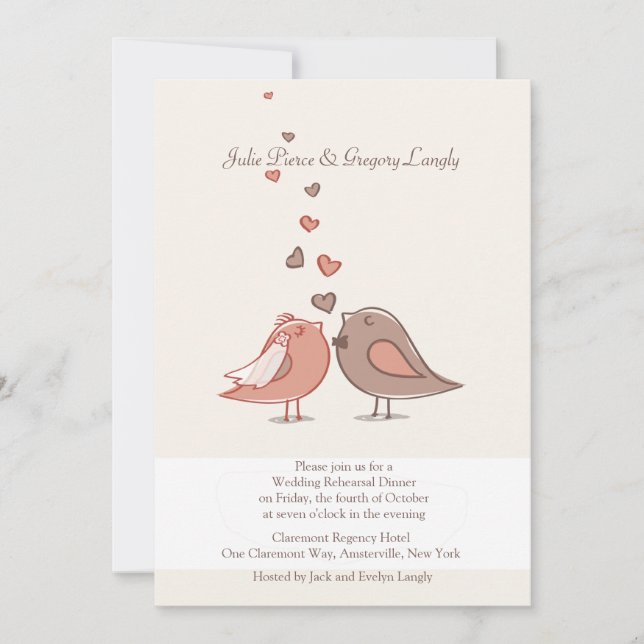 Acoplado casando la invitación de la cena del (Anverso)