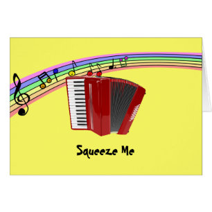 Acordeón rojo sobre el arcoiris musical