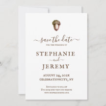 Acorn de otoño Guardar la invitación de fecha