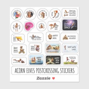 Acorn elves pegatinas graciosos para la posttraves