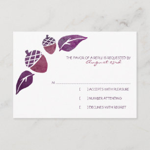 Acornos de otoño y hojas Bodas RSVP