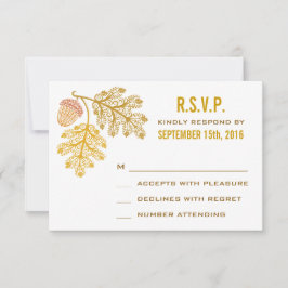 Acorns de otoño y hojas de roble Boda RSVP