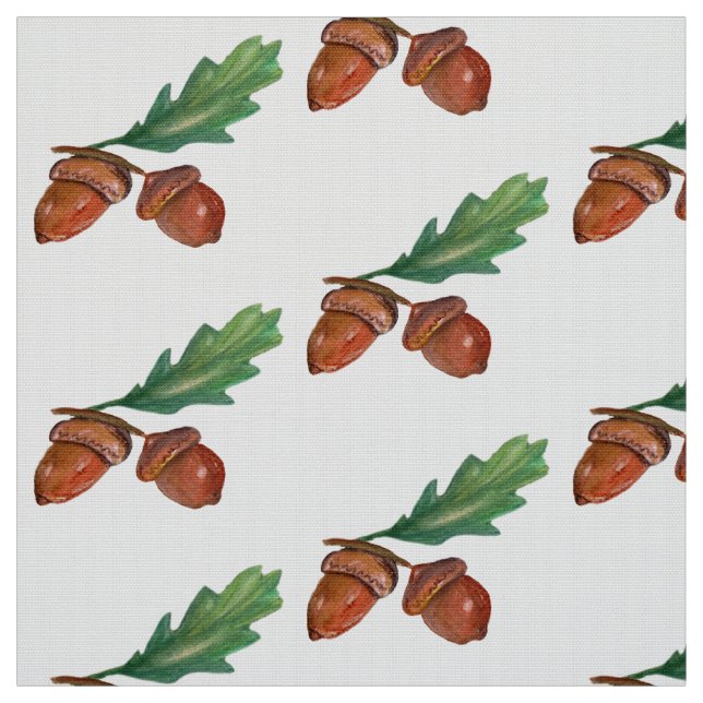 Acorns, Tela acuarela de frutas de roble (Retal)