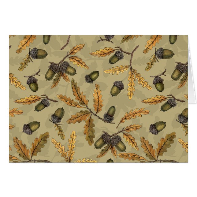 Acorns y hojas de roble en crudo (Anverso (Horizontal))