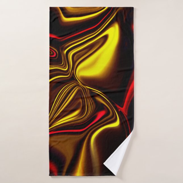 Acos curvos dorados y rojos con partes oscuras (Toalla de baño)