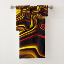 Acos curvos dorados y rojos con partes oscuras