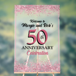 Acrílica 50° Aniversario de la señal de bienvenida del Purp