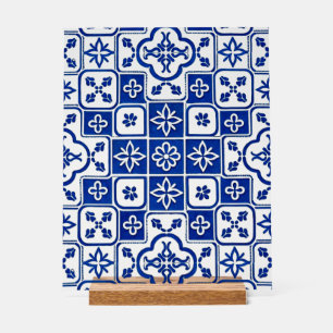 Acrílica Azulejo de baldosas azules portuguesas Señal Acríl
