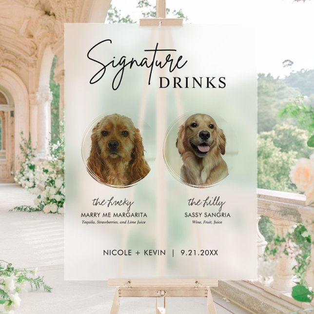 Acrílica Bebidas con firma de perro Señal de barra de boda  (Subido por el creador)