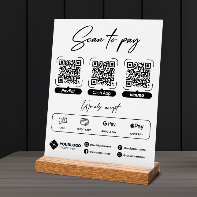 Acrílica Código QR de pago de señal de escaneo para pagar (Subido por el creador)