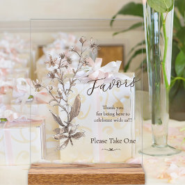 Acrílica Detalles de Boda Señal Rústica Elegante Flores Sil