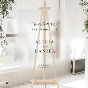 Acrílica Elegante, simple señal de bienvenida de boda minim
