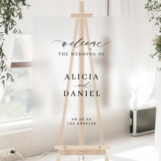 Acrílica Elegante, simple señal de bienvenida de boda minim (Subido por el creador)