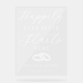 Acrílica La felicidad eterna comienza aquí Señal de boda pe