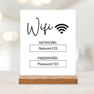 Acrílica Letrero de Wifi Contraseña de Wifi Señal de Acríli