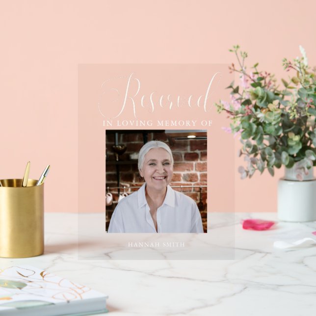 Acrílica Señal conmemorativa moderna reservada para foto co (Boda)