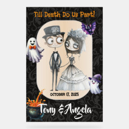 Acrílica Señal de bienvenida de Boda de Halloween