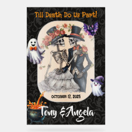 Acrílica Señal de bienvenida de Boda de Halloween