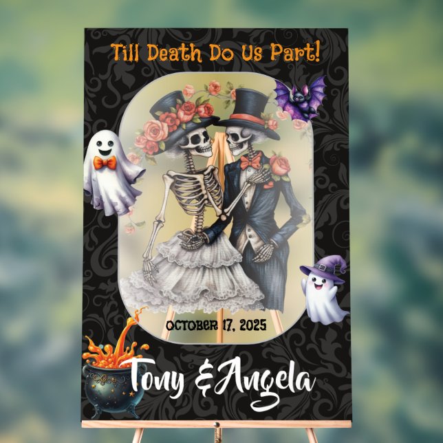 Acrílica Señal de bienvenida de Boda de Halloween (Neutral )