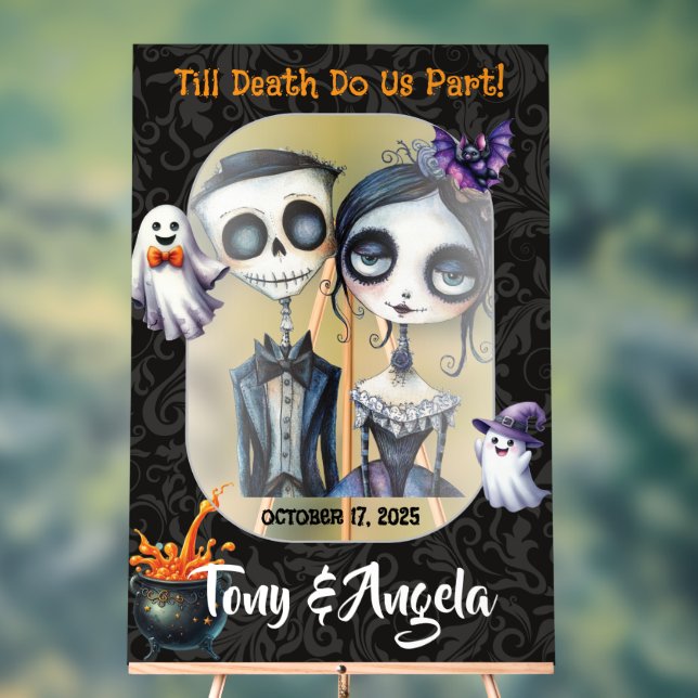 Acrílica Señal de bienvenida de Boda de Halloween (Neutral )