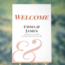 Señal de bienvenida para boda con ampersand de ter