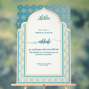 Acrílica Señal de bienvenida personalizada de Nikkah en acr