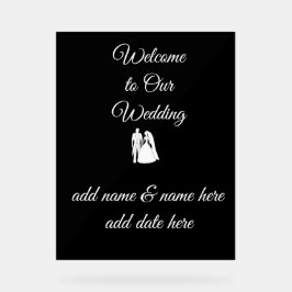 Acrílica Señal de boda / recepción