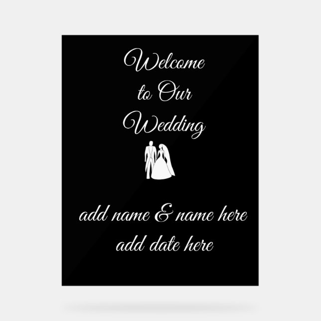 Acrílica Señal de boda / recepción (Anverso)