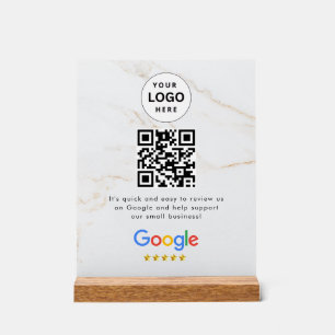 Acrílica señal de código qr de reseñas de Google para mesa