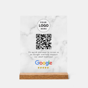 Acrílica señal de código qr de reseñas de Google para mesa