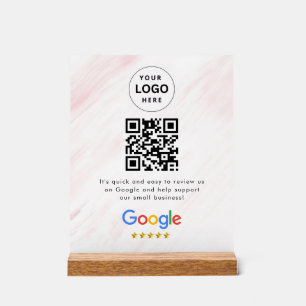 Acrílica señal de código qr de reseñas de Google para mesa