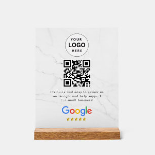 Acrílica señal de código qr de reseñas de Google para mesa