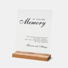 Acrílica Señal de memorial de boda moderna en memoria amoro