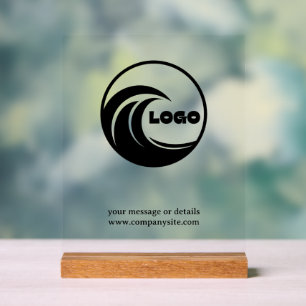 Acrílica Señal de mesa de acrílico con base de bloque de ma